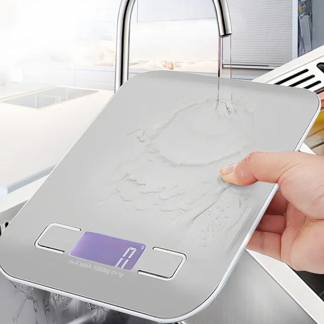 Digital Kitchen Scale 10/5kg-1g LED Display Stainless Steel Panel Electronic Scales for Home Food Snacks Weighing Baking Tools 1
