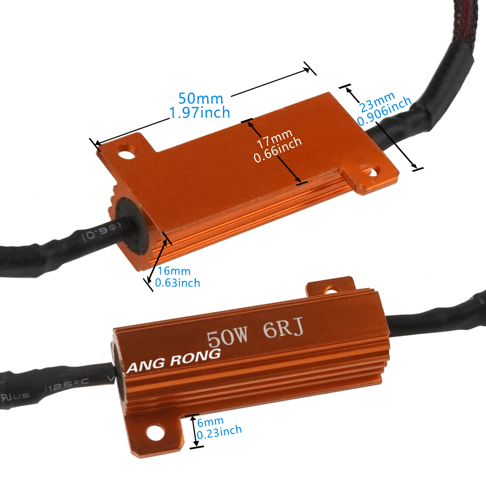 LED Load Resistors ANGRONG 2X H7 50W 6 ohm Stop Car Light Flicker Cancel Error Message