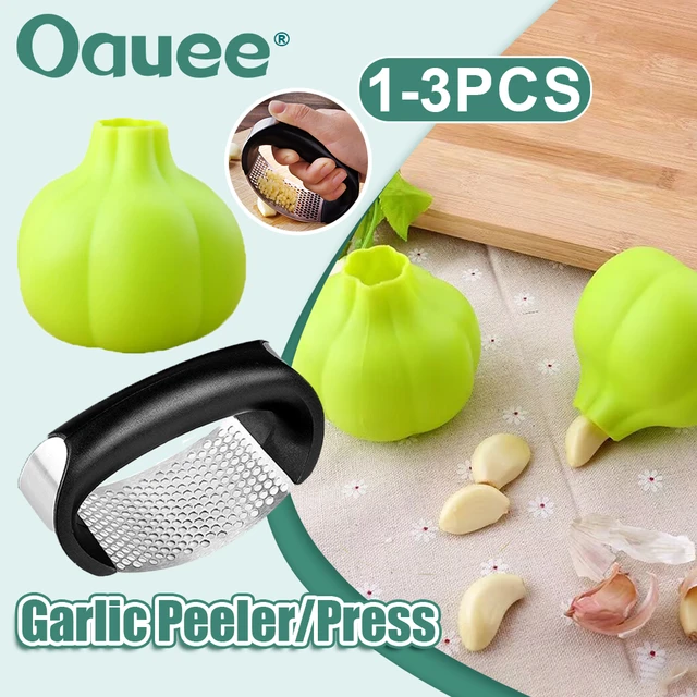 Green Silicone Peeling Garlic Press Kitchen Supplies Food Grade