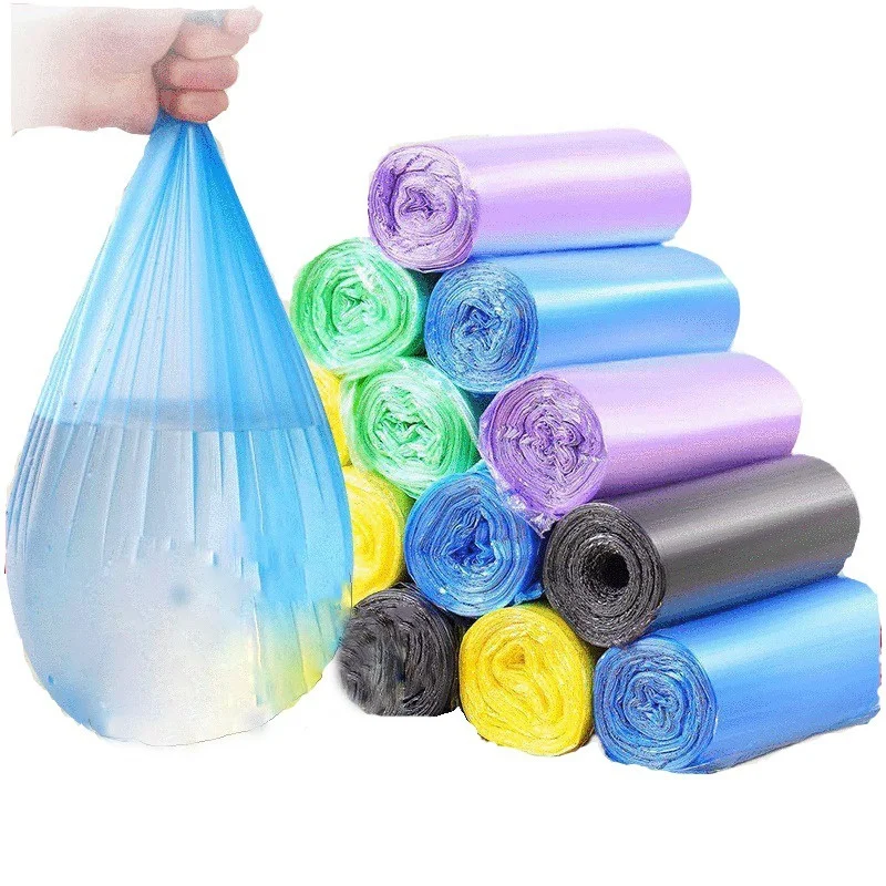 100pcs Thick Rubbish Bags Large Color Classification Flat Mouth Garbage