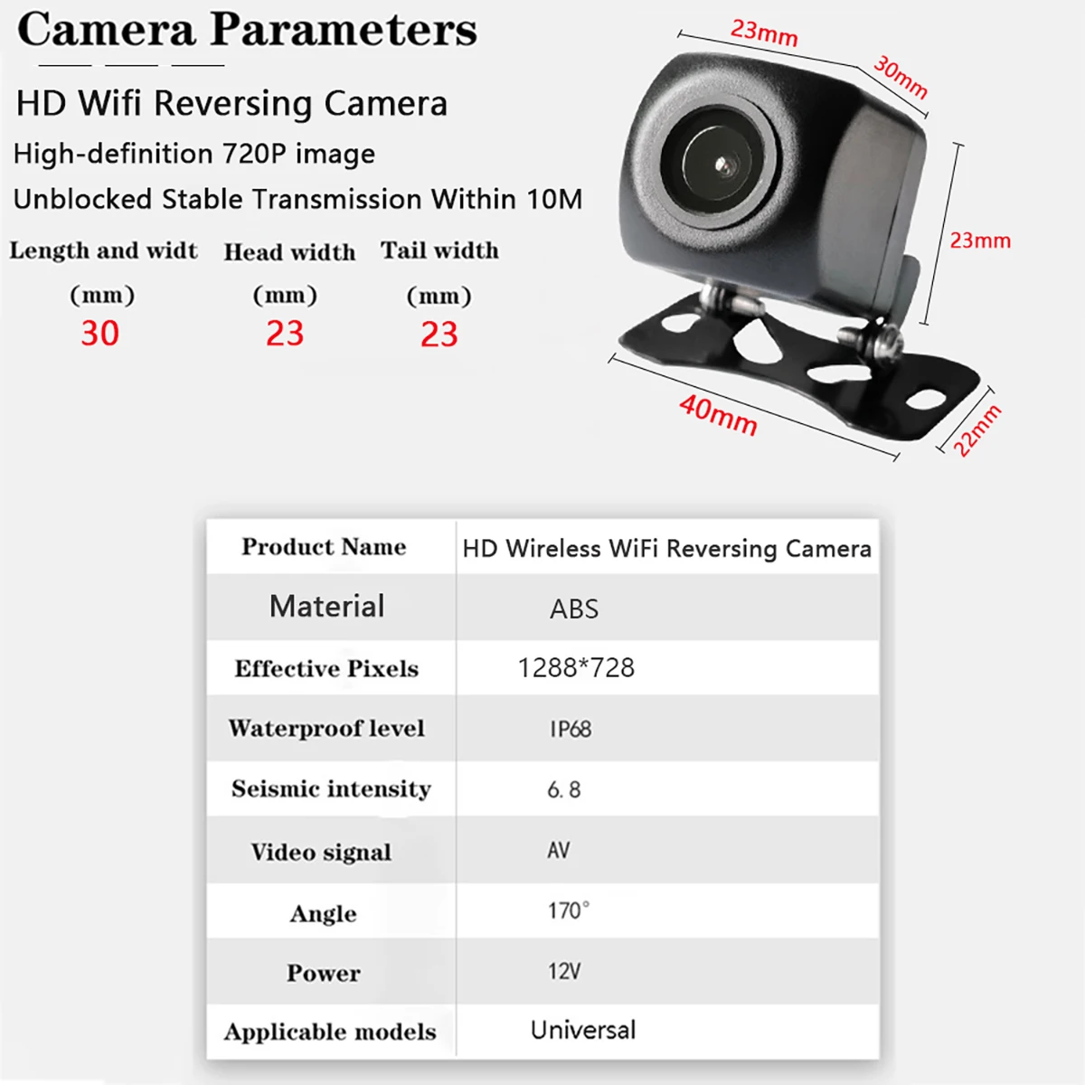 Telecamera Retromarcia Wireless Per Targa Auto EU: Visione Notturna Con 8 LED, Angolo 140°, Impermeabile, Per Parcheggio Sicuro