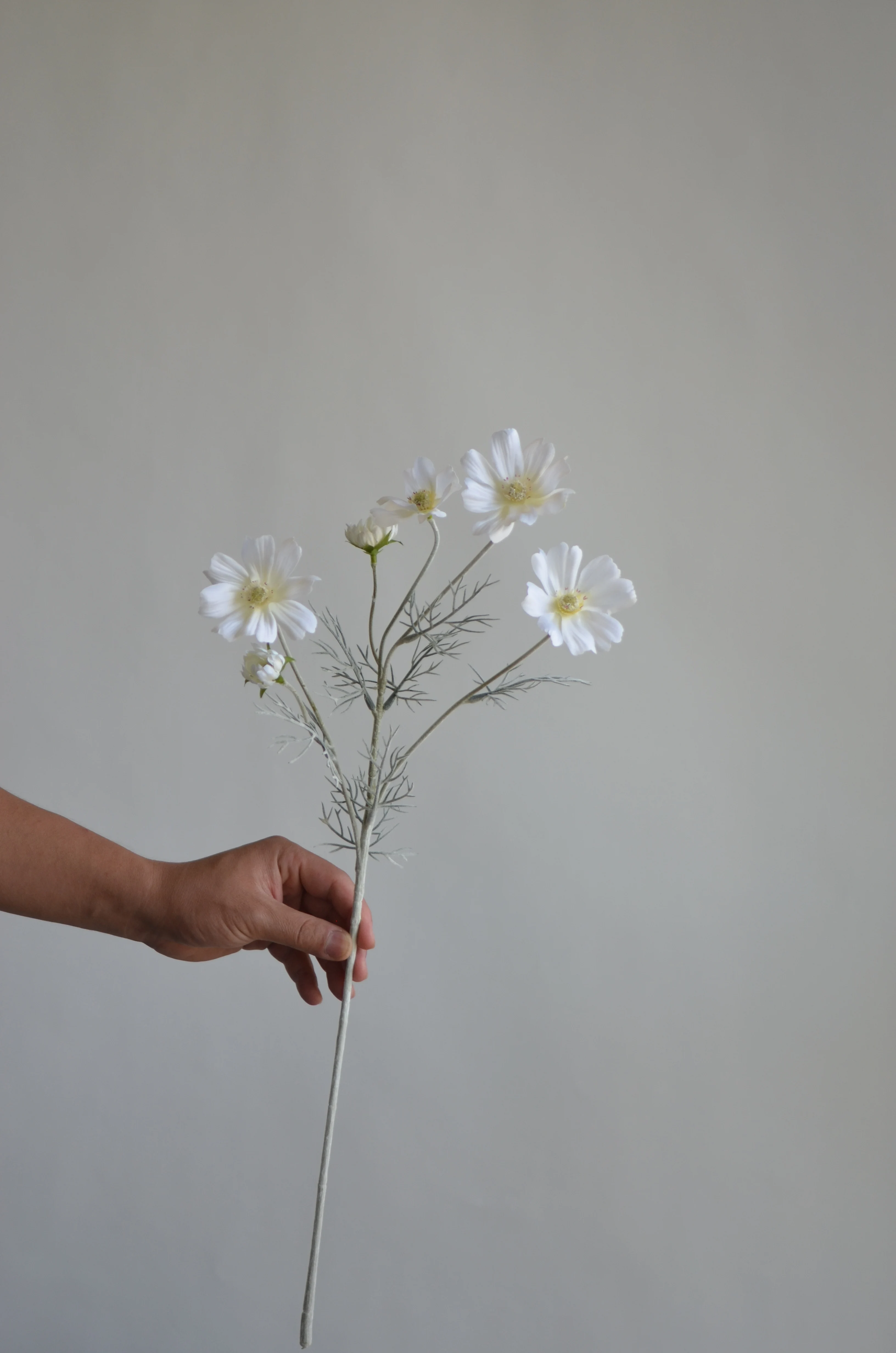 23.5 White Artificial Cosmos Flowers Branch, Faux Summer Wild Flower, Fake  Flowers Centerpieces, DIY Floral