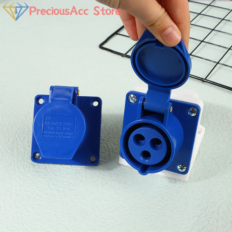 Industrial Waterproof Connector 220V 16A 3 Pin Male/Female Plugs/Socket IP44 2P For Caravan Motorhome Trailer Truck Yacht