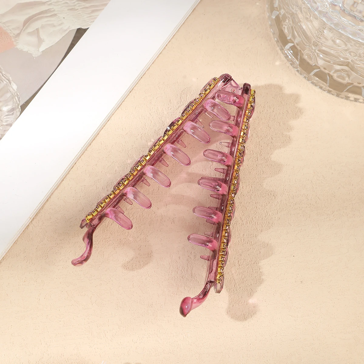 Toothed Non-slip Banana Clip Hairpin Women Ponytail Temperament Headwear Korean Party Hair Accessories Black Fashion Hair Clip