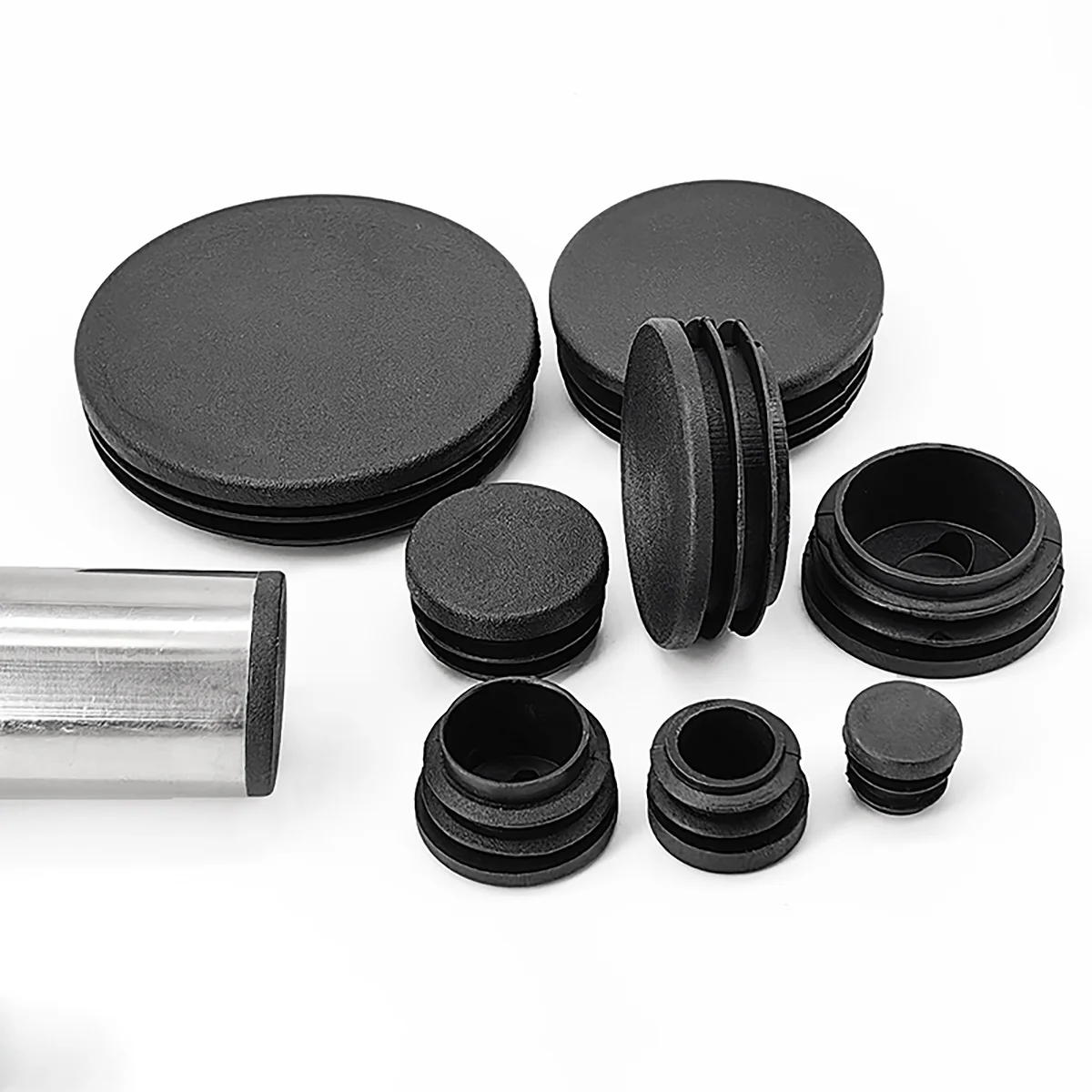 

10Pcs PP Plastic Circular Inner Blocking Steel Pipe End Cover Anti Slide Ladder Chair Leg Cover Furniture Protection Pad