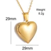 Love Heart Photo Locket Charm Pendant Necklace Stainless Steel Blank Memory DIY Openable Jewelry For Men Women Gifts 3