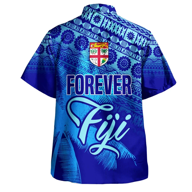 Camisa de playa de manga corta con estampado 3D para hombres, ropa tribal isleña polinesia, camisas casuales con botones para hombres, ropa