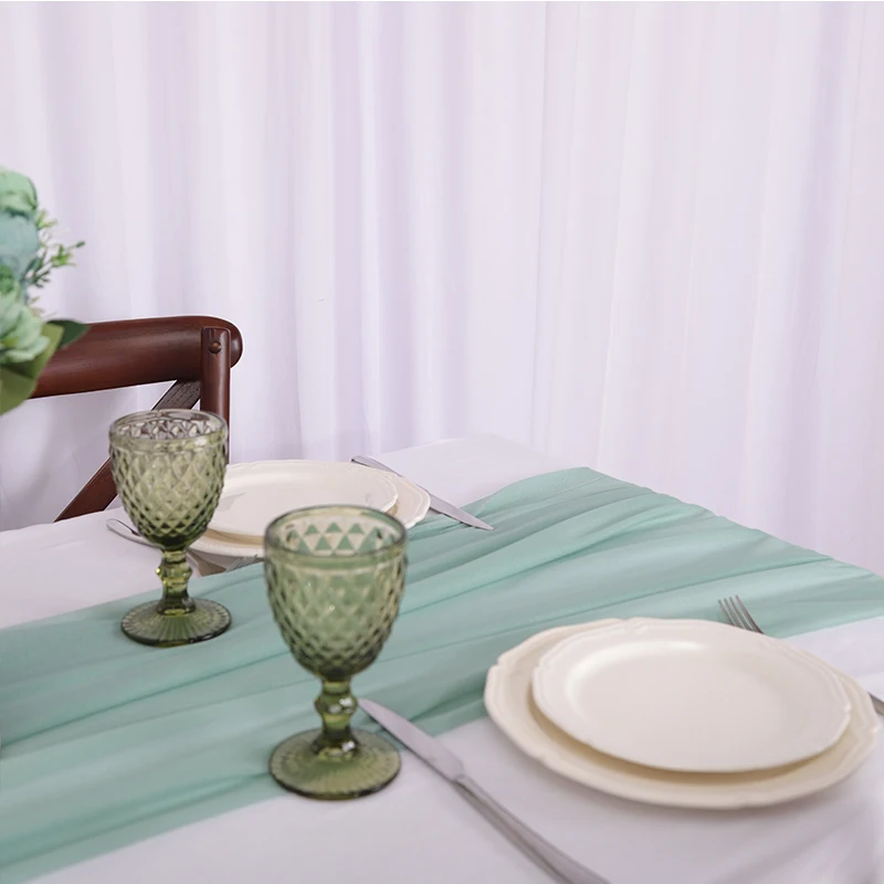 Chiffon Table Runner Vertical Tablecloth for Table Decorations Shiny Fabric Merry Christmas Decorations 2026 Wedding Decoration