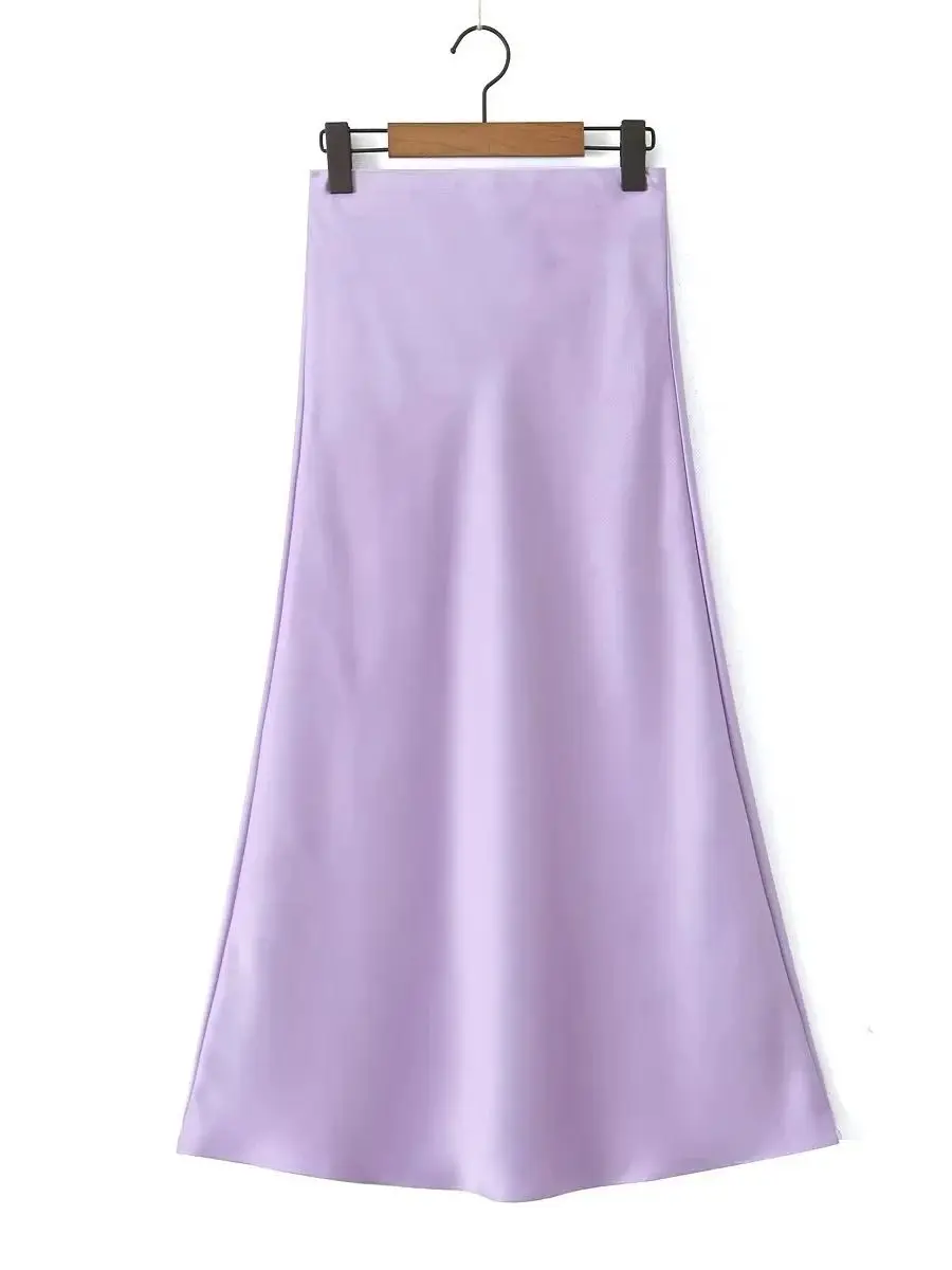 XNWMNZ women's fashion spring classic satin skirt Women