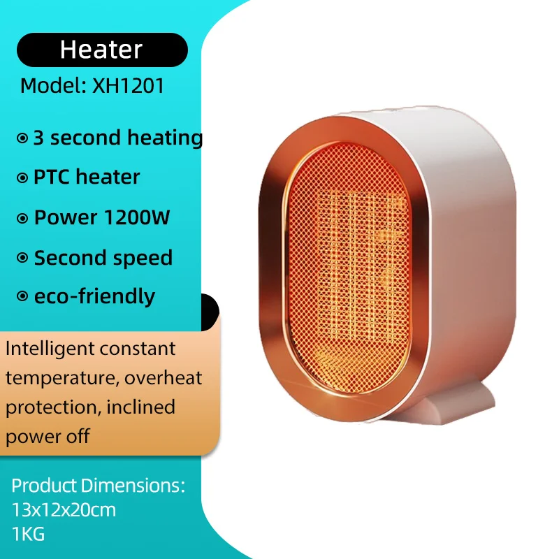 Heater 1200W, Warm Hands and Feet, PTC Ceramic Fast Heating for 3 Seconds,  Silent Heater, Suitable for Homes, Bedrooms, Offices - AliExpress