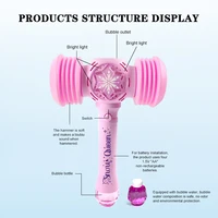 2 In 1 Toy Hammer Automatic Bubble Machine, Princess Toys, For Girls Over Three Years Old Outdoor Party Toys (No Batteries And B 2