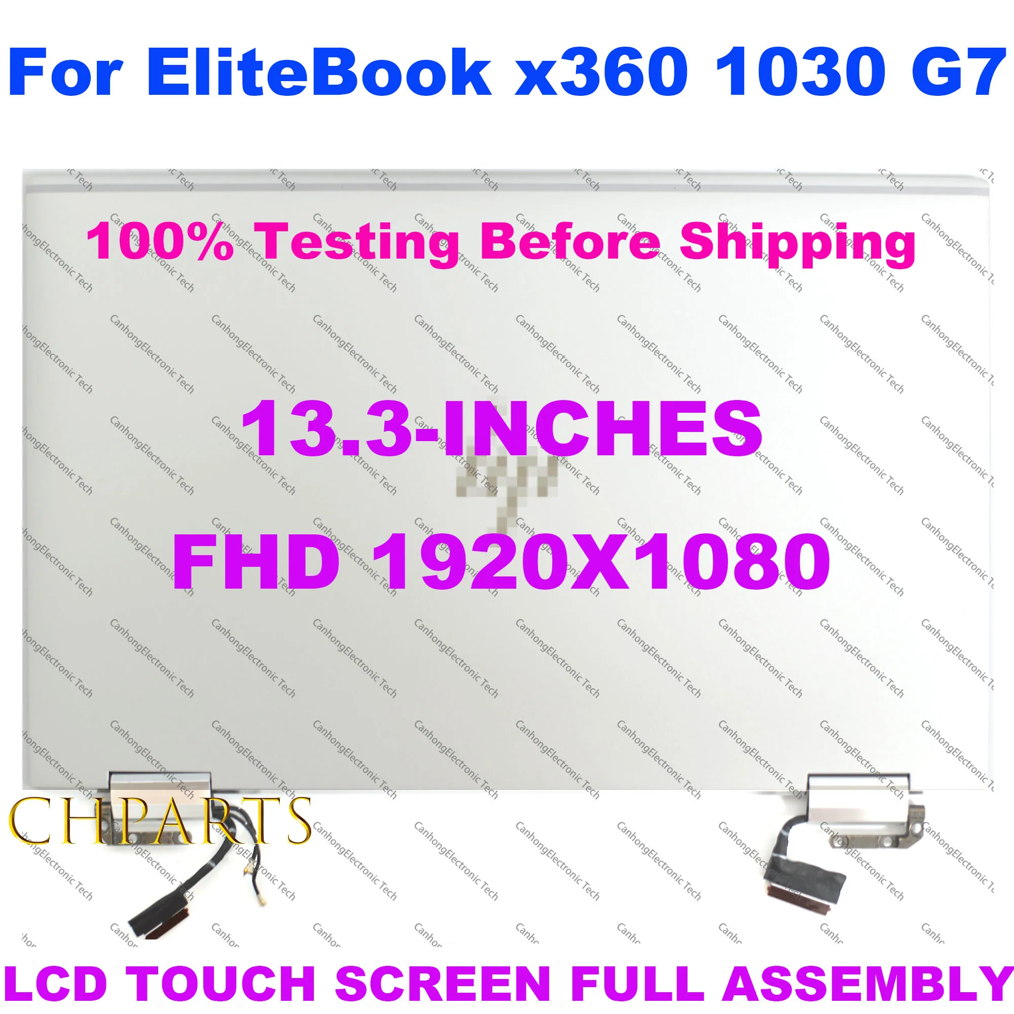 

13.3" FHD 1920x1080 LCD Touch Screen Digitizer Replacement Full Assembly With Hinges For HP EliteBook x360 1030 G7 G8 M16086-001