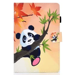 Premium Kids Protective Case for Galaxy Tab A8 2021 - Magnetic Wallet TPU Cover with Fun Print Design, 10.5 Inch (Panda)