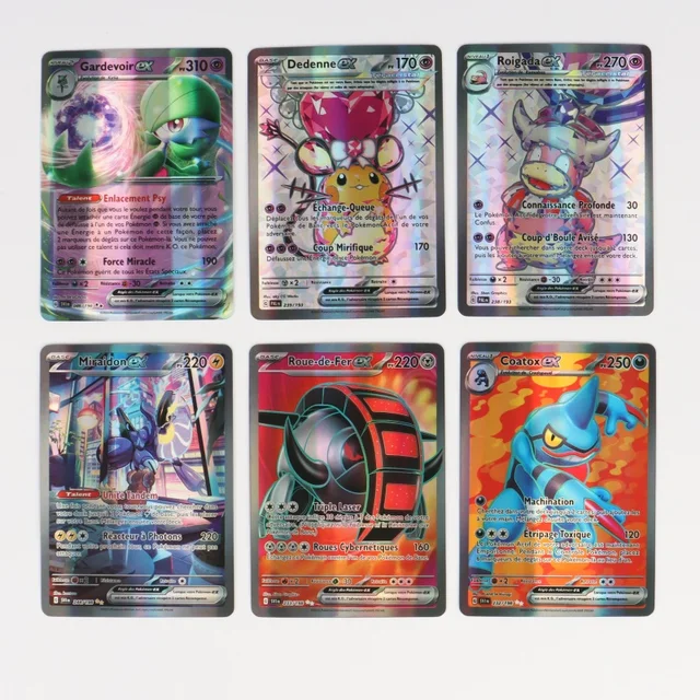 Cartões Pokemon Franceses para Crianças, Coleção Anime, Cartas Negociantes,  Coréia Miraidon, EX, Presente de Aniversário, 60-120Pcs - AliExpress