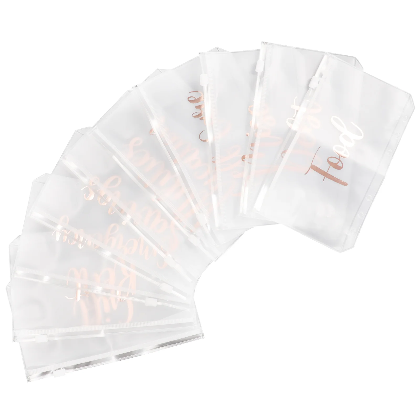

10 Pcs Plastic Folders Binder Money Bags Pockets Loose Leaf Notebook 6-ring Refill Pouch Dividers