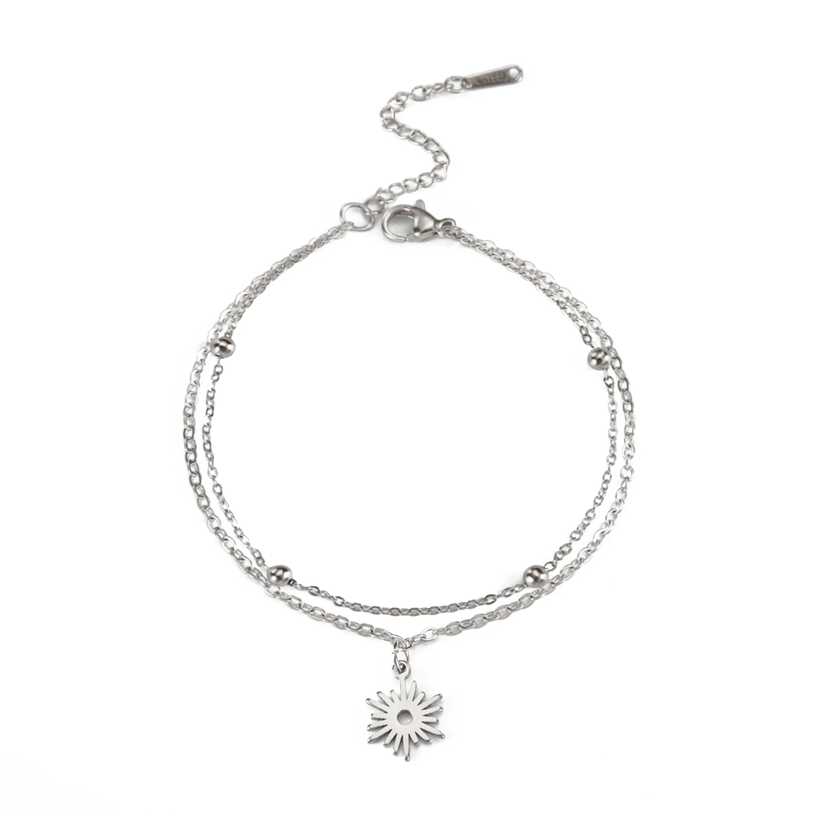 Skyrim-Inspired Sun and Moon Charm Double-Layer Bracelet – Stainless Steel Jewelry Gift