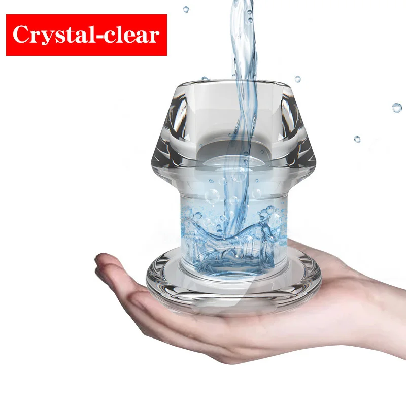 Anal Plug Dilator Hollow Anal Plug Vagina Anus Dilator Transparent Dildo Buttplug Anal Expander Butt Plug Speculum Peep BDSM Sex Toys For Women