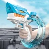 2024 Poly Ring Electric Repeater Water Gun Toy Fully Automatic Fire Watergun Shark Electric Splash Water Gun Toy for Kids Adults 1