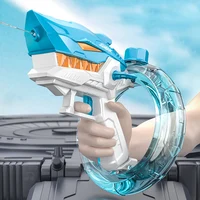 2024 Poly Ring Electric Repeater Water Gun Toy Fully Automatic Fire Watergun Shark Electric Splash Water Gun Toy for Kids Adults 1