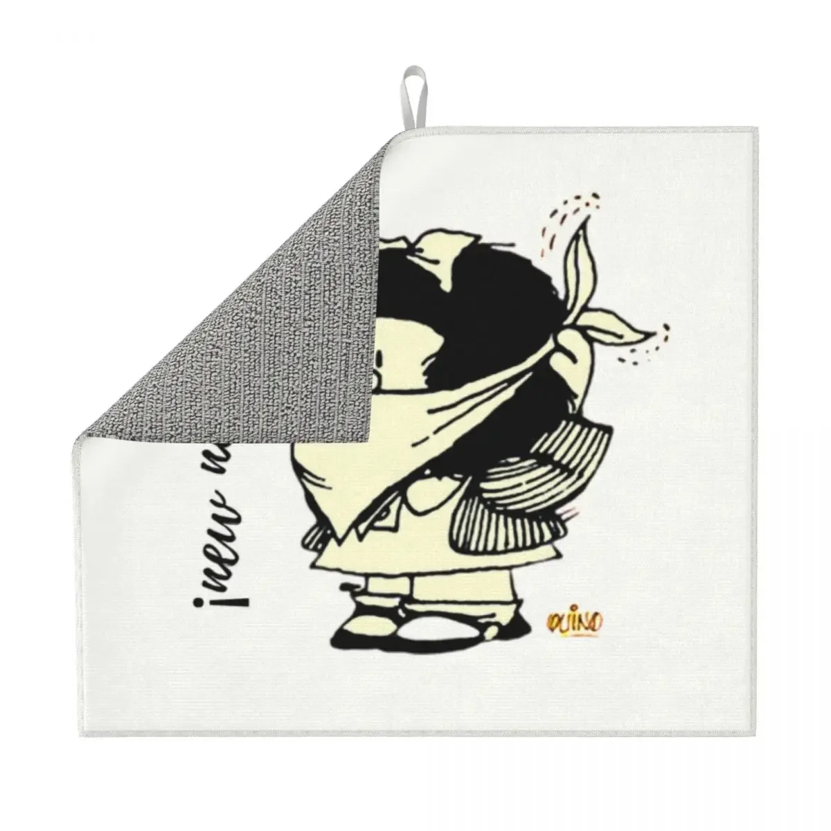 

Quino Mafalda Dish Drying Mat for Kitchen Super Absorbent Fast Dry Microfiber Funny Manga Dishes Drainer Pads