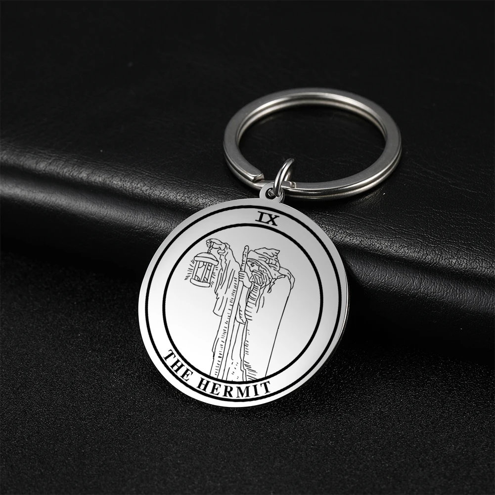 Dawapara Vintage Die Großen Arcana Anhänger Schlüsselbund Edelstahl Tarot Karte Schlüsselring Gute Luck Amulett Geschenk – Detail 29