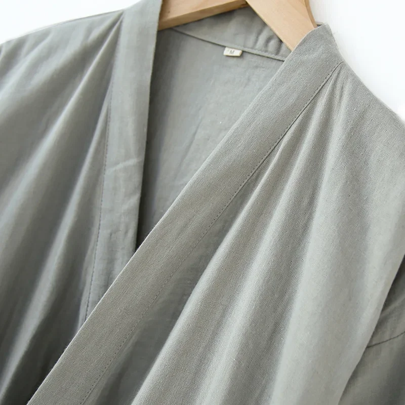 Satin Nightgown Japanese Kimono Nightgown Men's Light Breathable Spring Autumn Long Loose