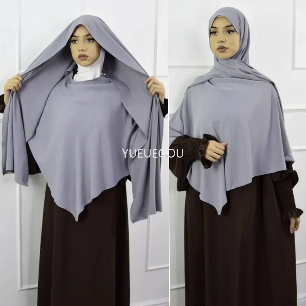 Anti Slip Muslim Hijab Set Jersey Khimar Abaya with Silicone Grip Band Breathable for Women