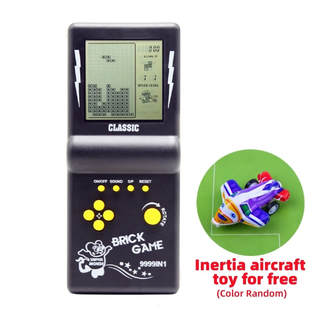 Big Screen Nostálgico Brick Game Console Puzzle Built-in 23 Jogos de Blocos Velocidade Ajustável Dificuldade Alimentado por Pilhas aa Novo
