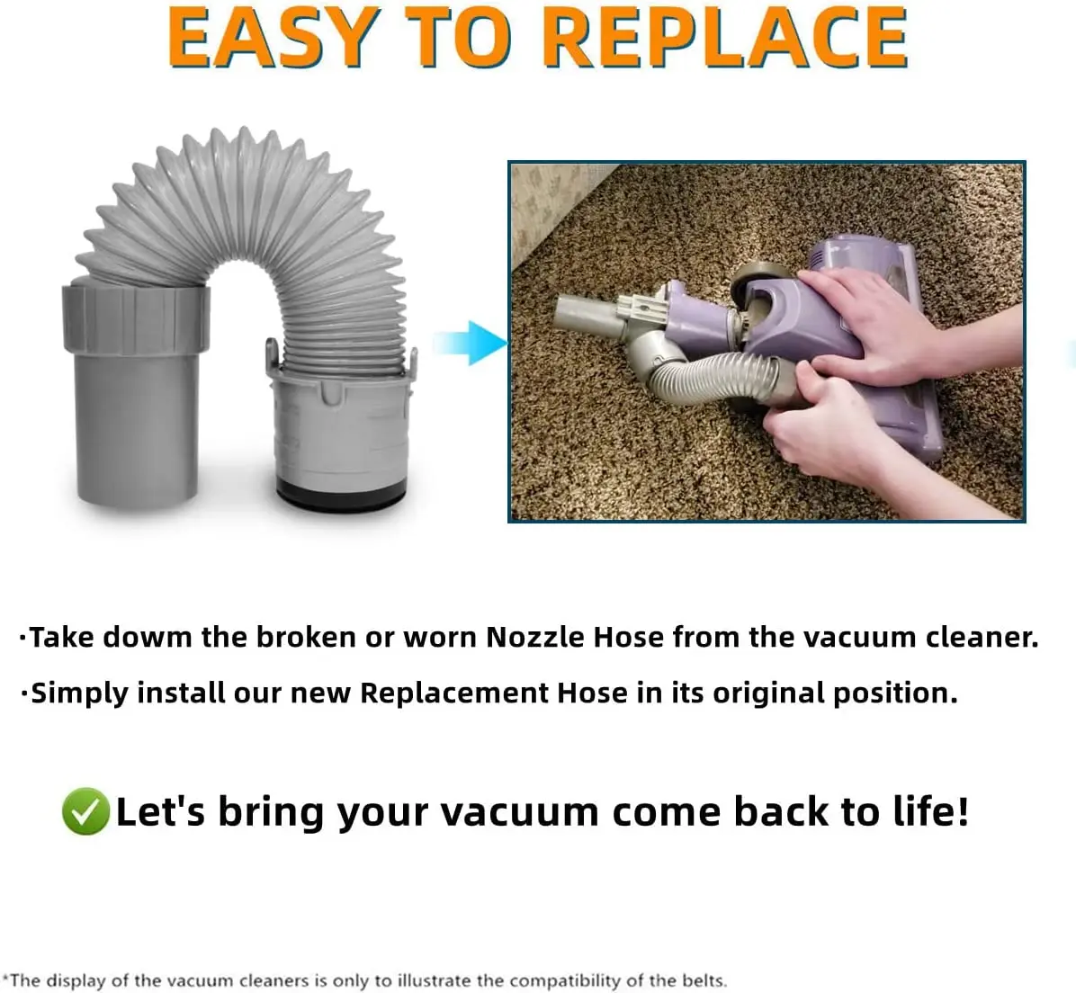 Vacuum Hose Replacement For Shark Navigator Lift-Away – Compatible With NV350, NV351, NV352, NV355, NV356, NV357, NV360, UV440 - View #5