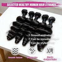 GOWIK Bundles de Cheveux Humains Ondulés (Loose Body Wave) 30 32 34 34 Pouces, 100% Cheveux Vierges Brésiliens Non Traités, 3/4 Bundles de Cheveux Ondulés Profonds (Loose Deep Wave), Extensions de Cheveux Humains 4