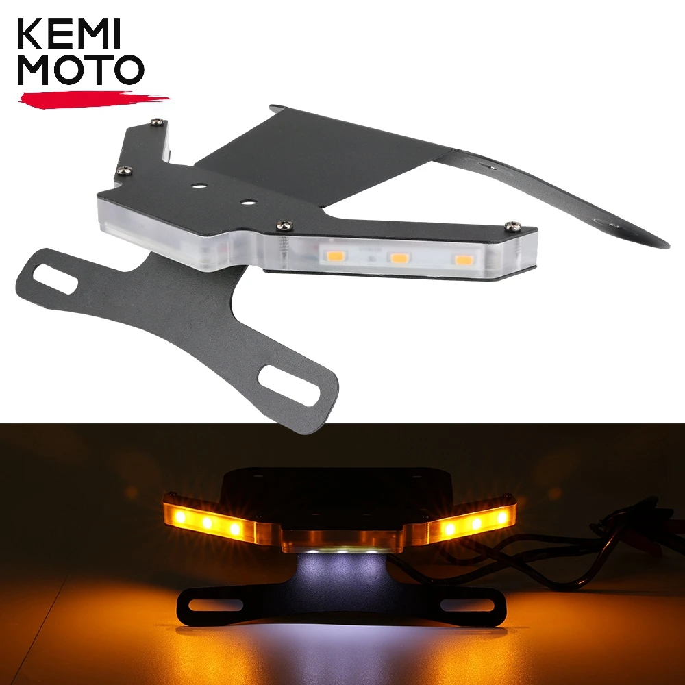 For YAMAHA YZF R3 R25 MT03 MT25 License Plate Holder Motorcycle Rear LED Light Flasher LED Turn Signals Fender Eliminator