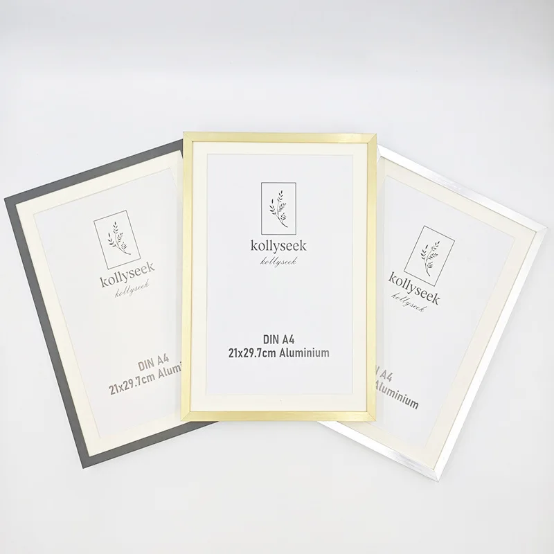 Photo Frame Aluminum alloy A4 photo frame showing certificates photos posters art paintings etc. easy to install