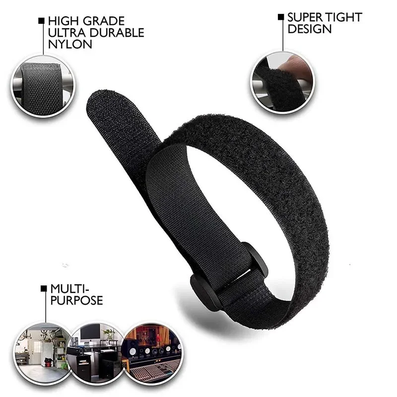 Cable ties 10Pcs Reusable Hook and Loop Straps Fastening Nylon Securing Wire Cord Ties Organizer Fastener Tape