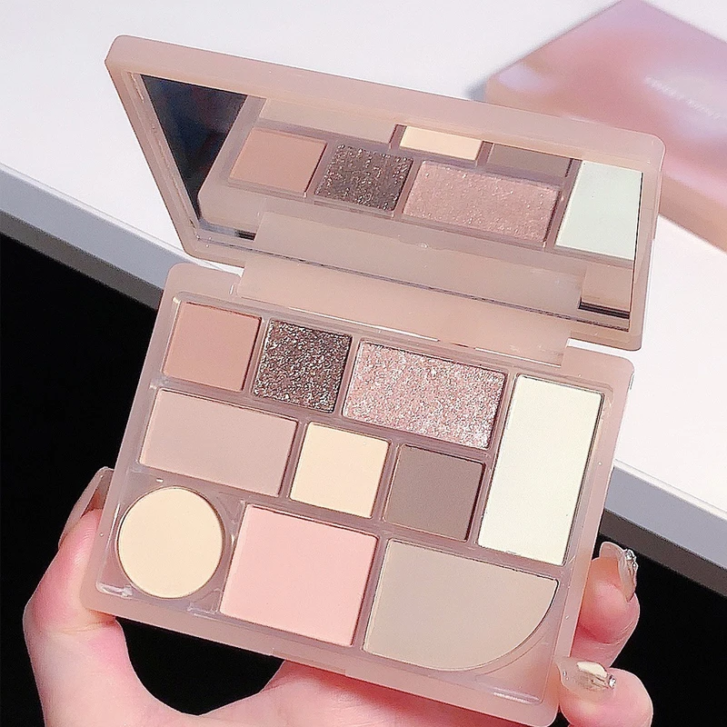 Beauty Brick Eyeshadow, Nudes, Eyeshadow blush base color matte highlight nose shadow contouring makeup comprehensive plate 6