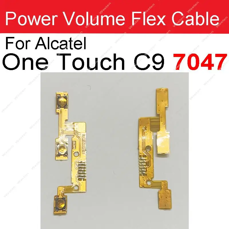 Power Volume Flex Cable Parts For Alcatel One Touch 4007 Pop 2 5042 7043  3 5.5025 5054 4Plus 5.5 5056 7 P310 8 P320 C9 C7 U5 3G