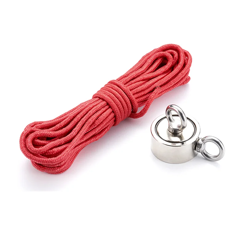 10M/20M/30M Salvage Rope Fishing Magnetic Rope Suitable Powerful Salvage Neodymium Fishing Magnet Insurance with Carabiner magnetic fishing rope