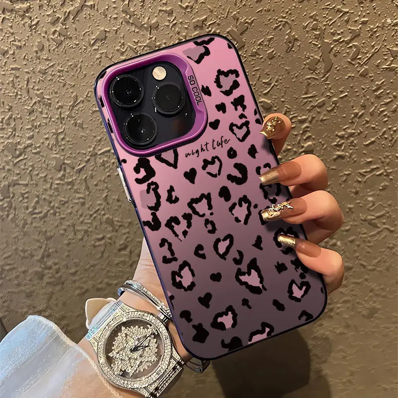 Chic Brown Leopard Print Y2K Matte Shockproof Phone Case
