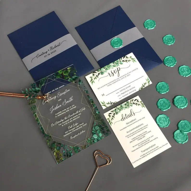 Wedding Invitations Personalized Vellum Belly Band for 5 x 7 inches Invitations Wedding Invitation