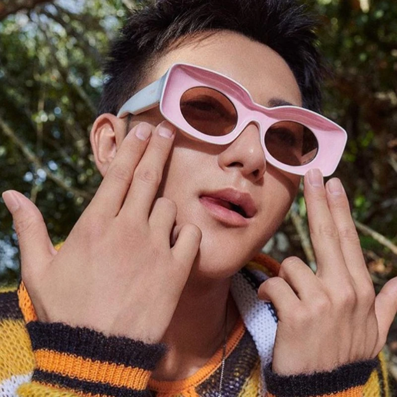 

Солнцезащитные очки dyymj квадратные в стиле панк для мужчин и женщин, роскошные брендовые модные солнечные очки с красочными линзами для мужчин и женщин