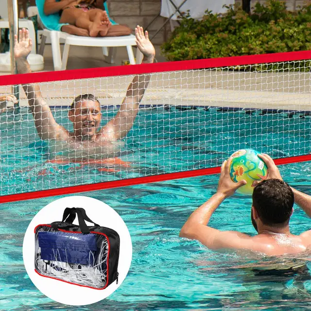 Swimming Pool Volleyball Net Replacement 450x90cm Folding Training Net with Storage Bag for Outdoor Indoor Pool Beach Lawn 4