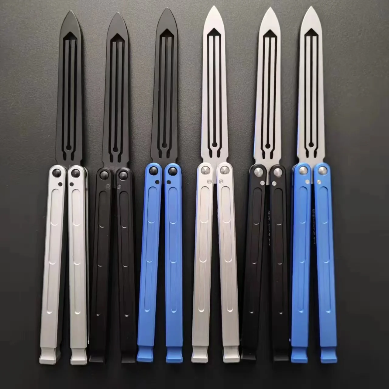 MXNIUMSwordfishBalisongTrainerTuningForkAluminumChannelHandle