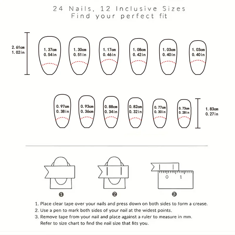 24개입 스위트 쿨 아몬드 인조 손톱 체리 애플 엠보싱 네일 아트 유럽 미국 고급 수제 프린트 프레스온 네일