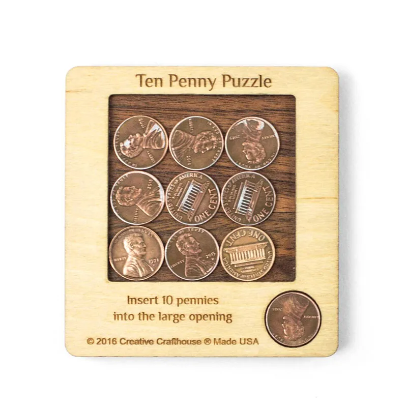 10PennyPuzzleBrainBurningTeaseJigsaw71016MintPenniesBoard