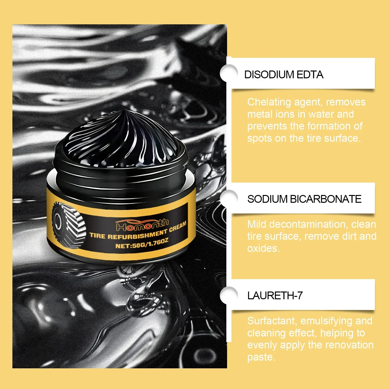 Auto Tire Polishing Paste Tire Rubber Anti-aging Waterproof Anti-fouling Protective Sealant Gloss Hydrophobic Coating Lubricant tire polishing paste