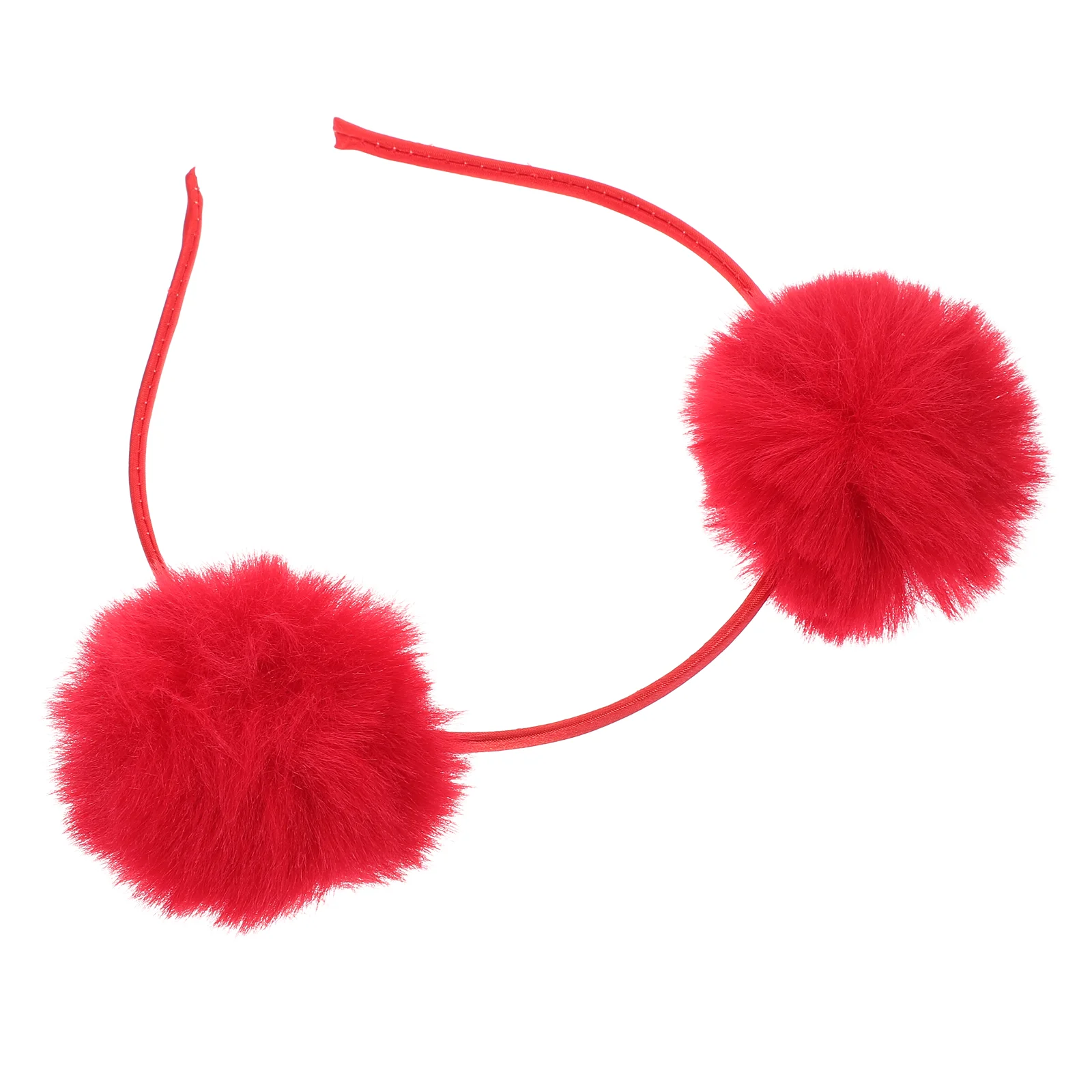 Festive Red Cat Headband Hair Band Party Headdress Carnival Accessories Pom Pom Headbands Costumes Accessories
