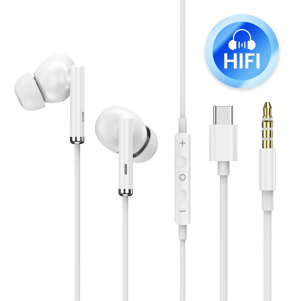 OLAF Wired Earphones Type-C Handsfree 3.5mm In-Ear Cable Headphones With Mic Earbuds Gaming Headset For iPhone 15 Samsung s22 2