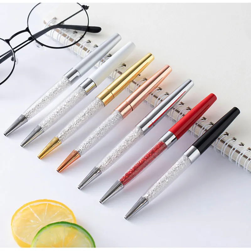 

24Pcs Crystal Ballpoint Pen Advertising Ballpoint Pen Diamond Metal Electroplating Rotate Ball Pens