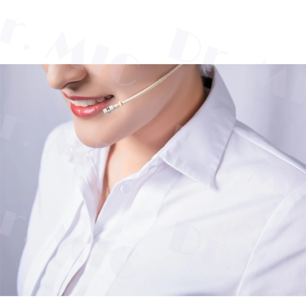 

Headworn Microphone Headset Mic 3.5mmXLR Beige For Wireless System Practical To Use 100-20KHZ Cardioid High Quality