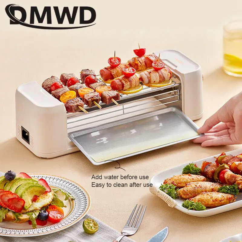 Smokeless Automatic Sausage grilling machine Thermostatic Barbecue grill Hotdog Roller Lamb Kebab Rotisserie Firepower control 5