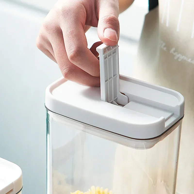 Clear Food Grade Plastic Storage Jar Airtight Seal for Kitchen Snacks Cereals Beans Kitchen Storage Organizer Kitchen Storage 3